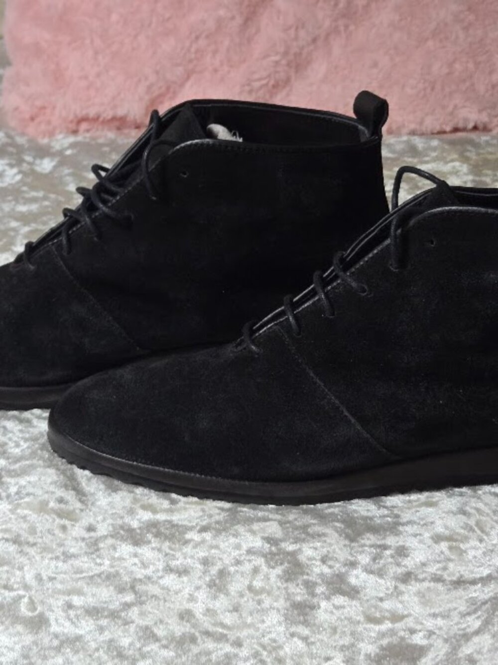 Miss Bergdorf Black Suede Chukka Boots Women’s 8 Lace Up Ankle Booties